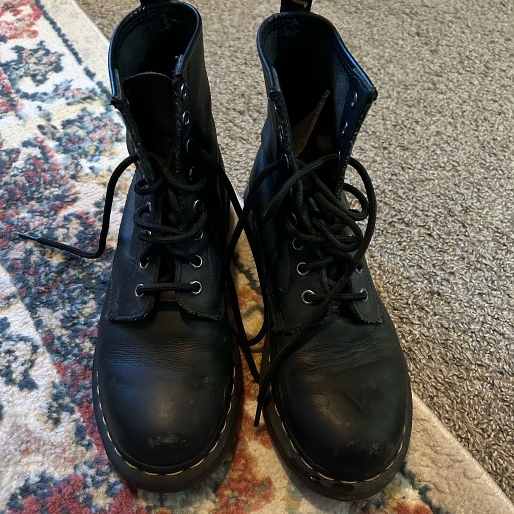 Dr. Martens Black Leather Combat Boots